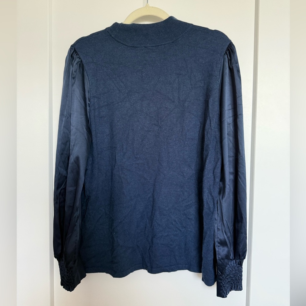 Navy Puff Sleeve Top - Picture 2 of 2